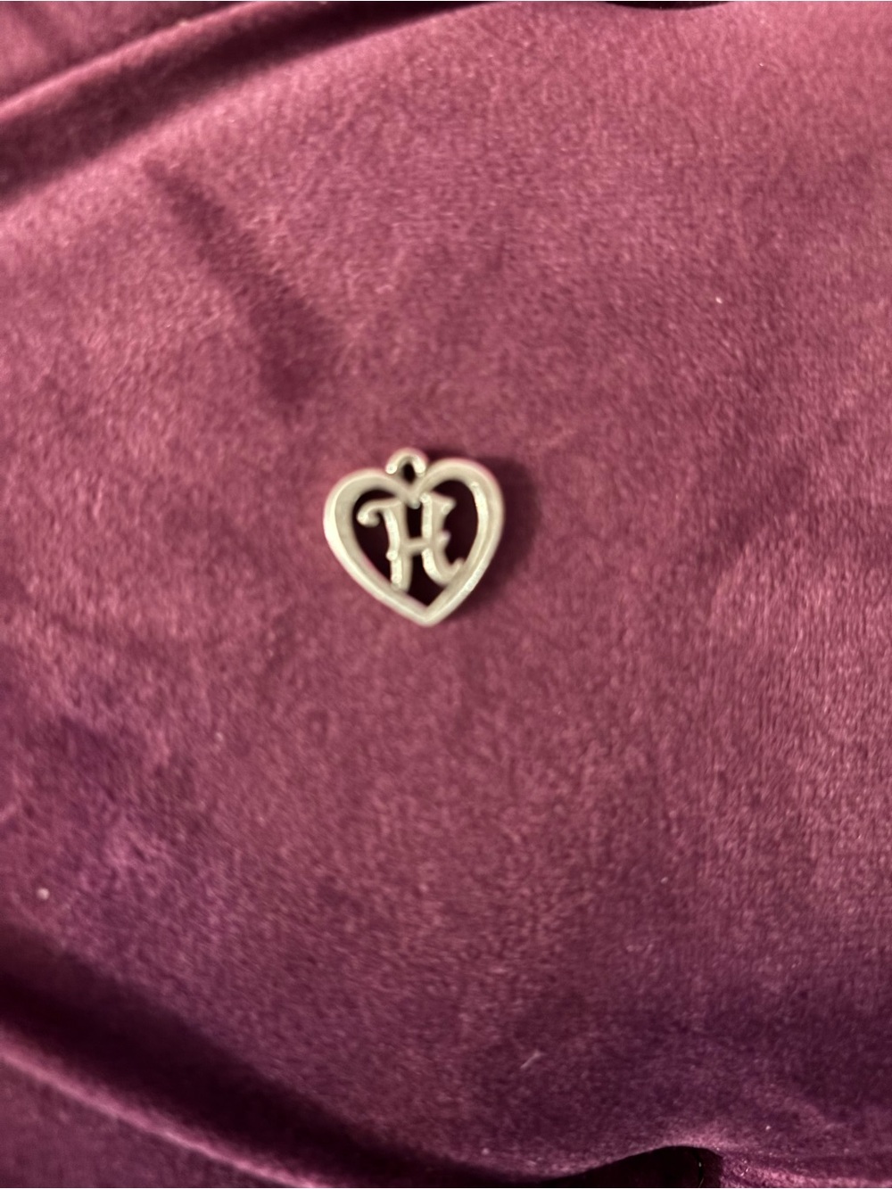James Avery Silver Heart Initial 'H' Charm - Silver